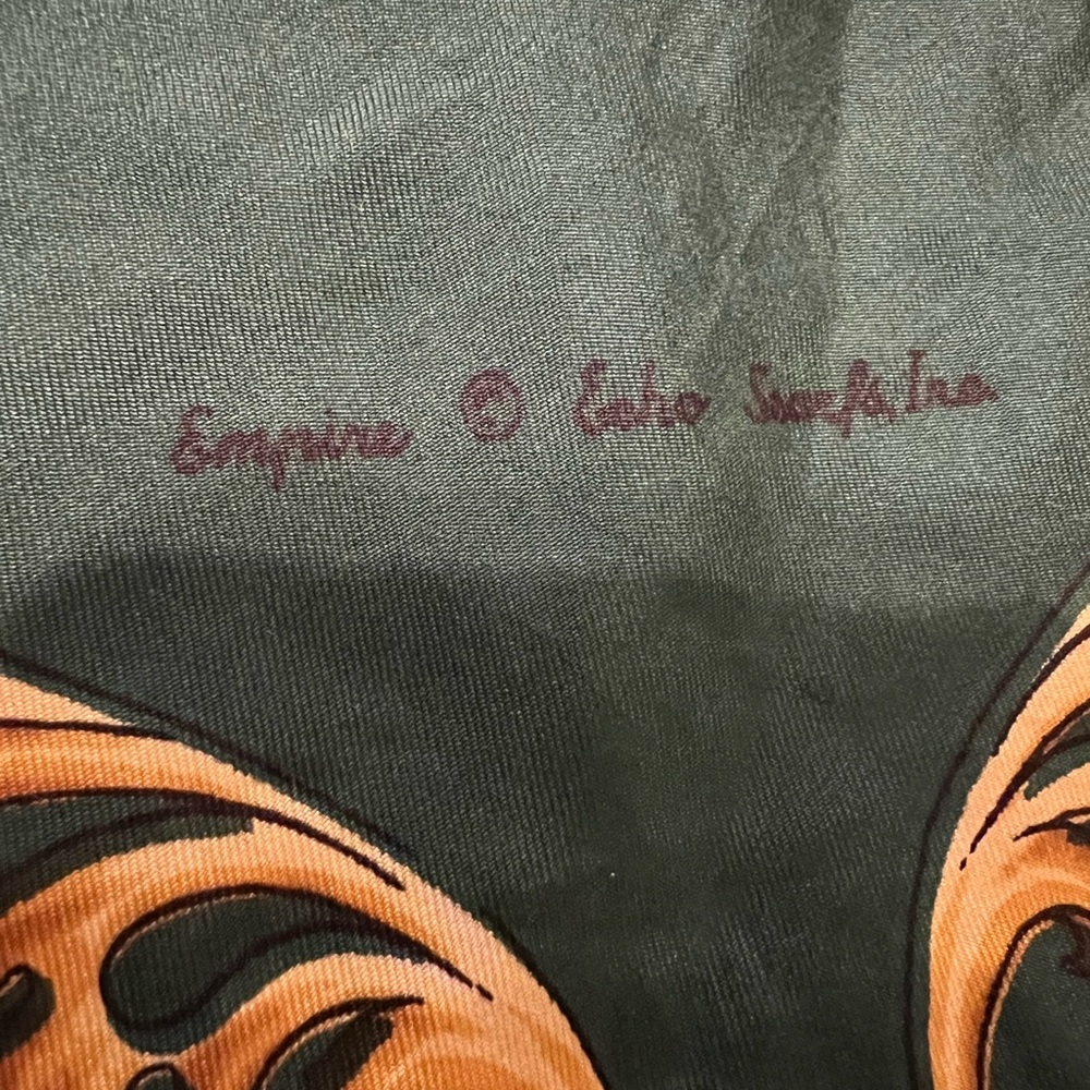 Vtg Empire Echo Scarfs Inc Silk 30”x30” Winged Horses Imperial Crown - Picture 6 of 6